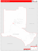 Los Alamos County, NM Digital Map Red Line Style